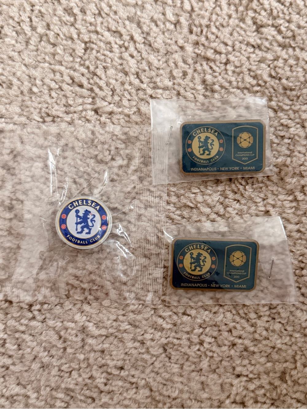 Chelsea FC 2013 International Champions Cup Soccer Pin Lot of 3